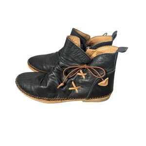 SPRING STEP Pomeroy Leather Navy Blue Comfort Lightweight‎ Ankle Boot, 38